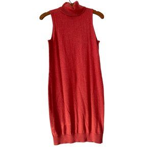 Stitches & Stripes Turtleneck Sleeveless Sweater Dress Women S Red Cotton Merino